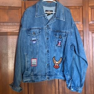 Harley Davidson Patched Jean Jacket, Mens XL